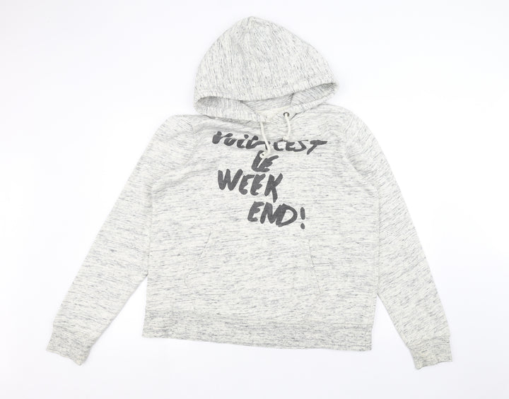 H&M Mens White   Pullover Hoodie Size L