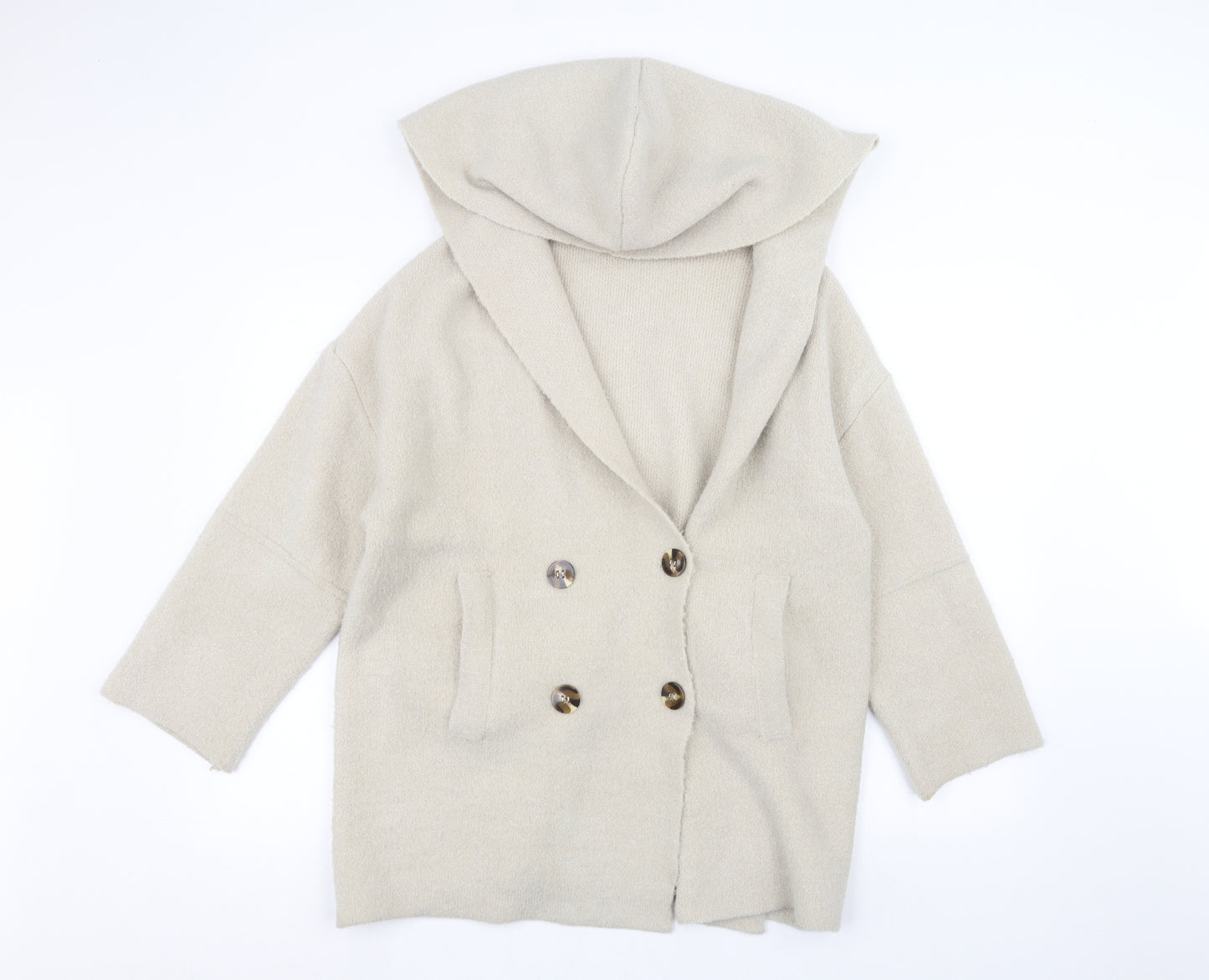 Zara Knit Womens Beige   Jacket Coatigan Size M