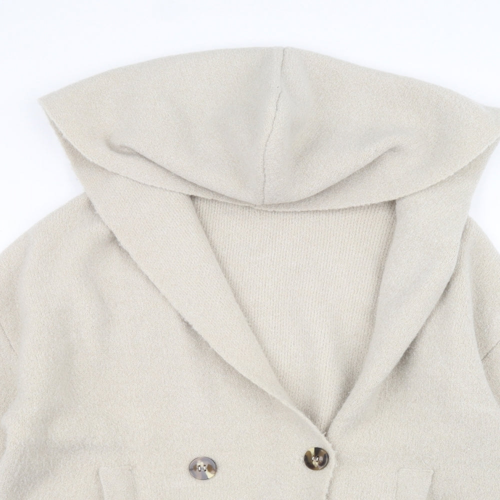 Zara Knit Womens Beige   Jacket Coatigan Size M