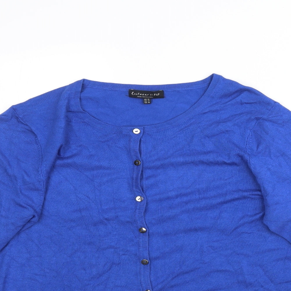 F&F Womens Blue  Knit Cardigan Jumper Size 18