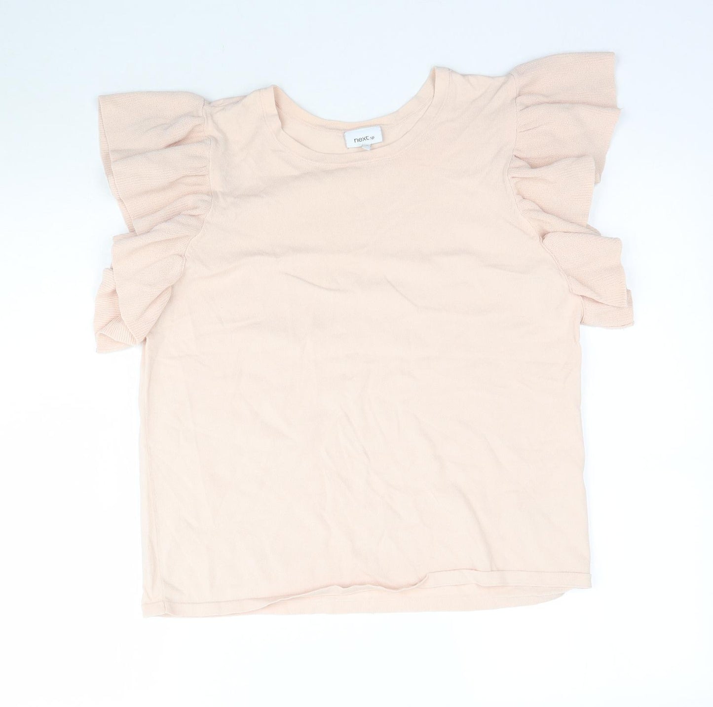 NEXT Womens Pink   Basic Blouse Size 16  - Ruffle Sleeve