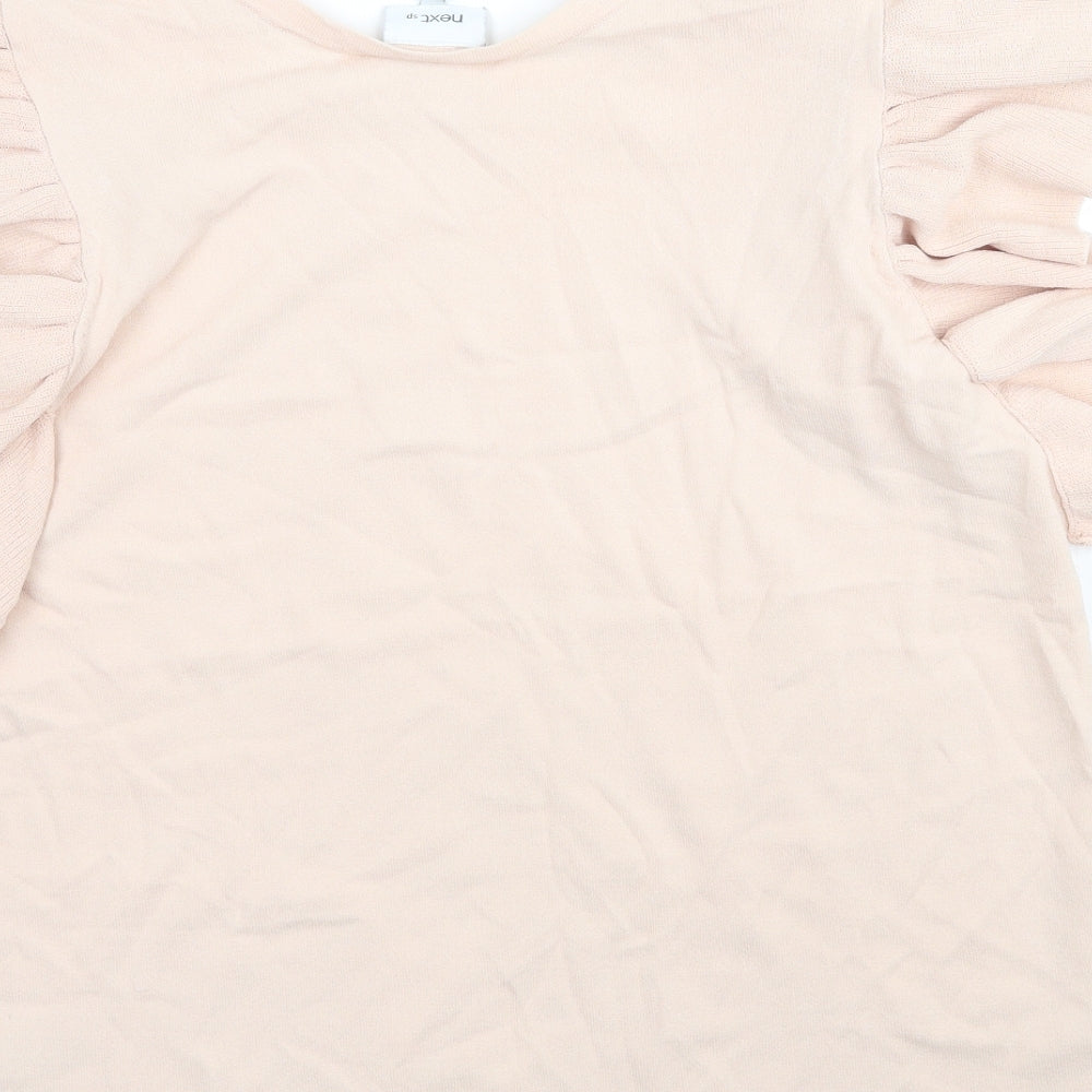 NEXT Womens Pink   Basic Blouse Size 16  - Ruffle Sleeve