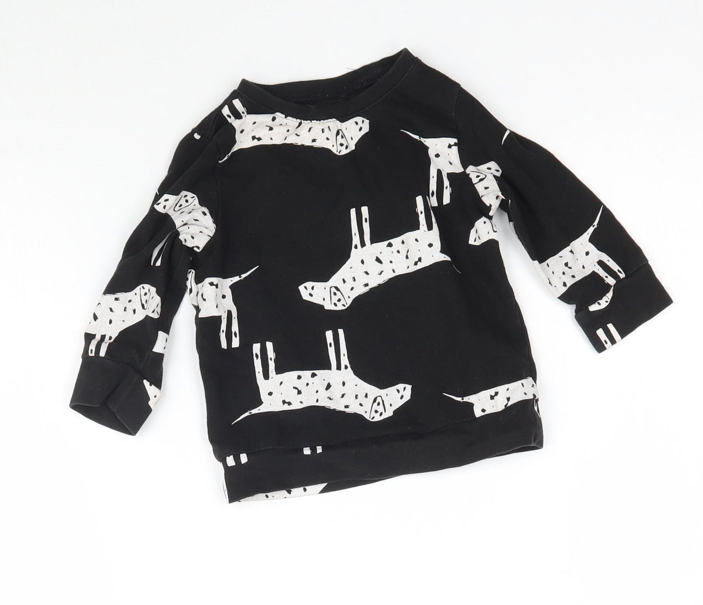 HEMA Baby Black   Basic T-Shirt Size 0-3 Months  - Dog