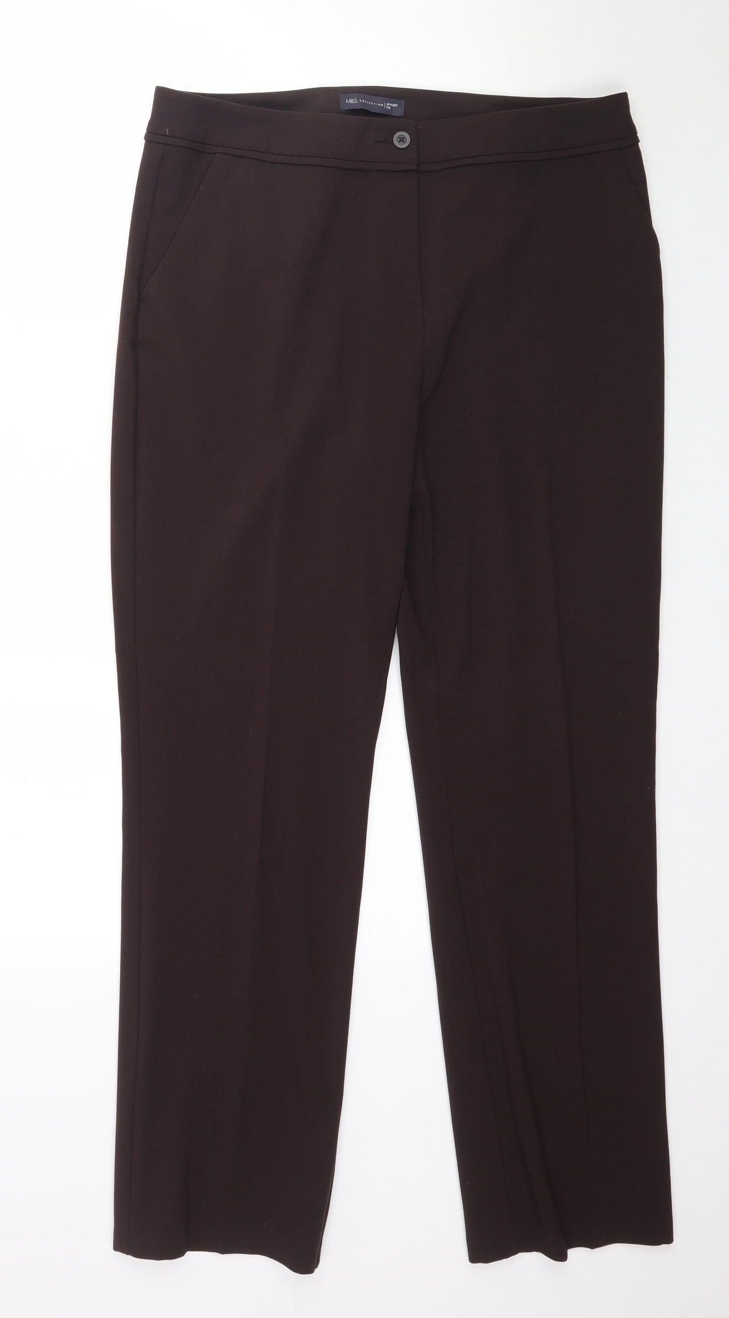 Marks and Spencer Womens Brown   Trousers  Size 14 L30 in - Work Office