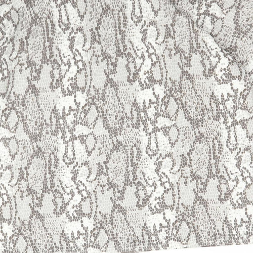 Preworn Womens Grey Animal Print Knit Basic T-Shirt Size M  - Snake Print