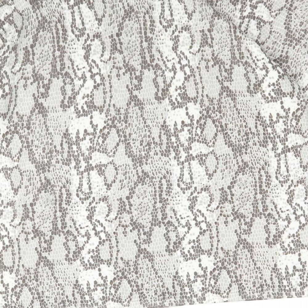 Preworn Womens Grey Animal Print Knit Basic T-Shirt Size M  - Snake Print
