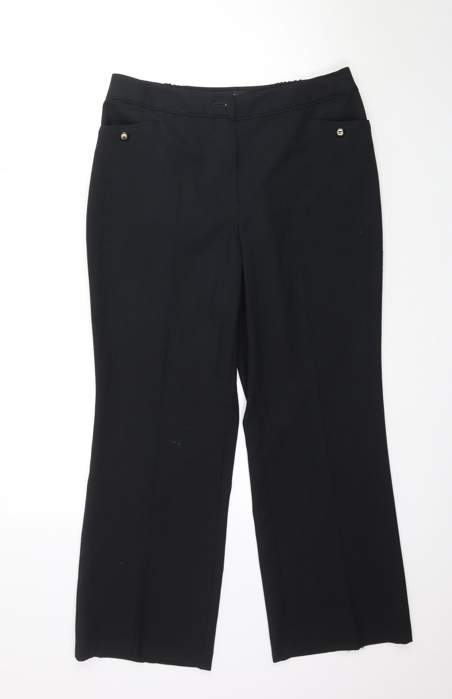 Marks and Spencer Womens Blue   Trousers  Size 14 L28 in - Striped Stitch detailing