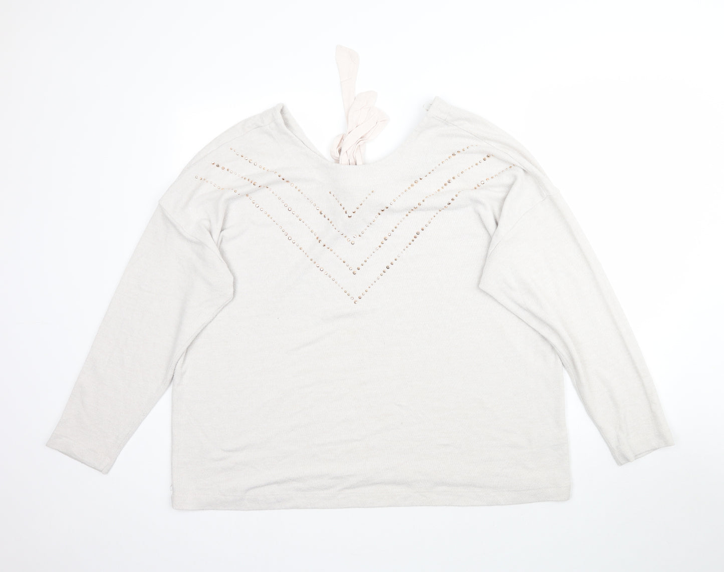 NEXT Womens Pink  Knit Pullover Jumper Size 18  - Tie Detail