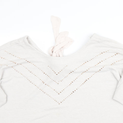NEXT Womens Pink  Knit Pullover Jumper Size 18  - Tie Detail