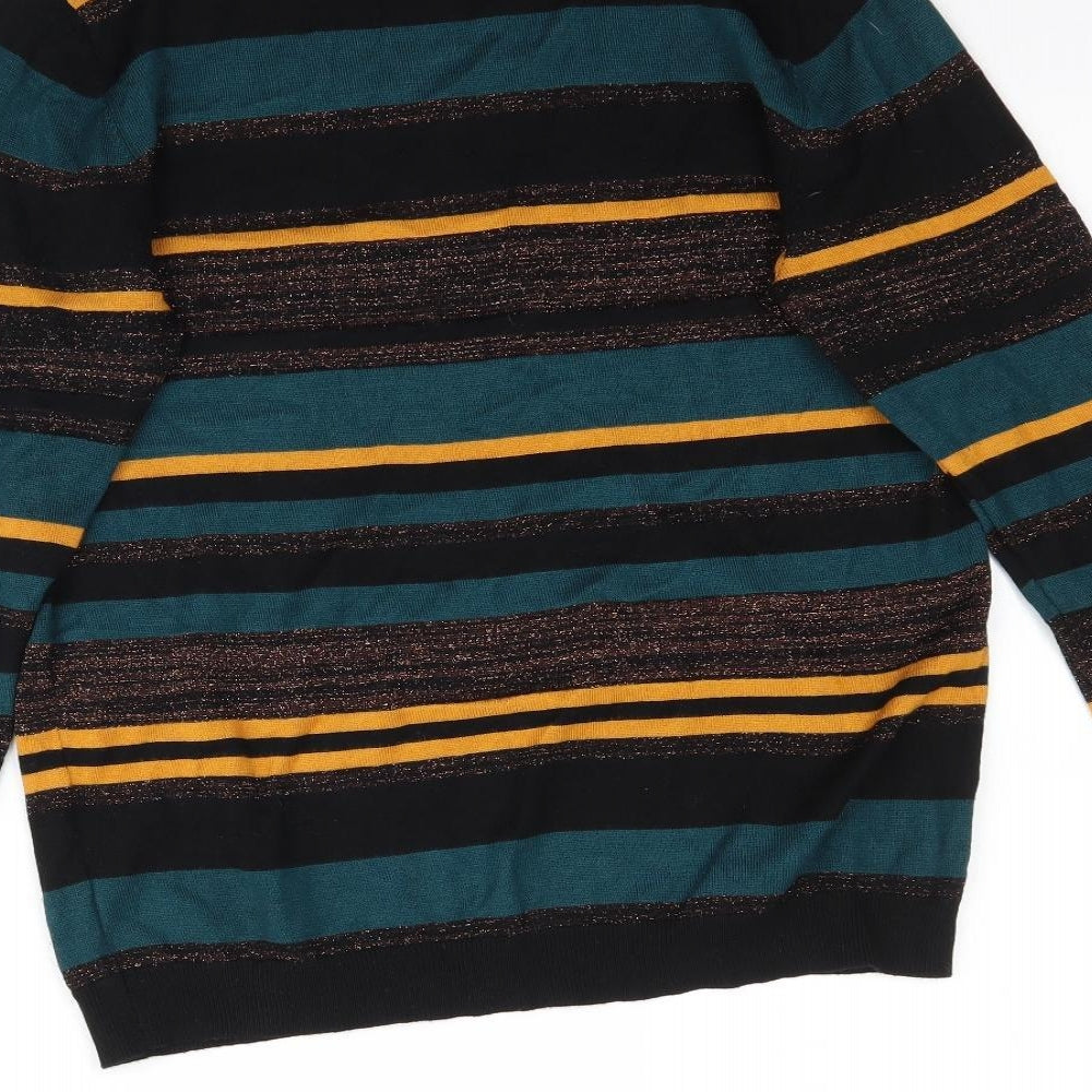Papaya Womens Multicoloured Striped Knit Pullover Jumper Size 14