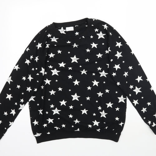 NEXT Girls Black Solid  Top Pyjama Top Size 14 Years  - Star Star