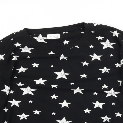 NEXT Girls Black Solid  Top Pyjama Top Size 14 Years  - Star Star