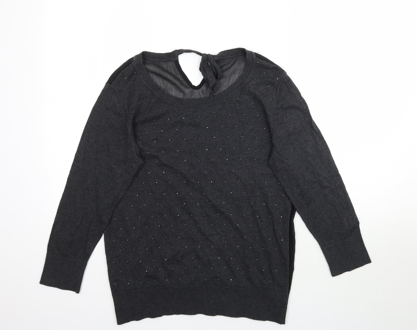NEXT Womens Grey  Knit Basic Blouse Size 16