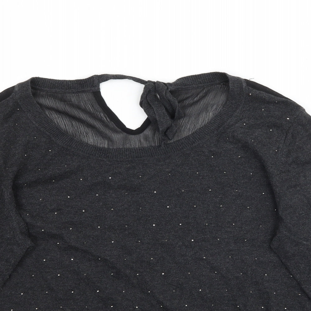 NEXT Womens Grey  Knit Basic Blouse Size 16