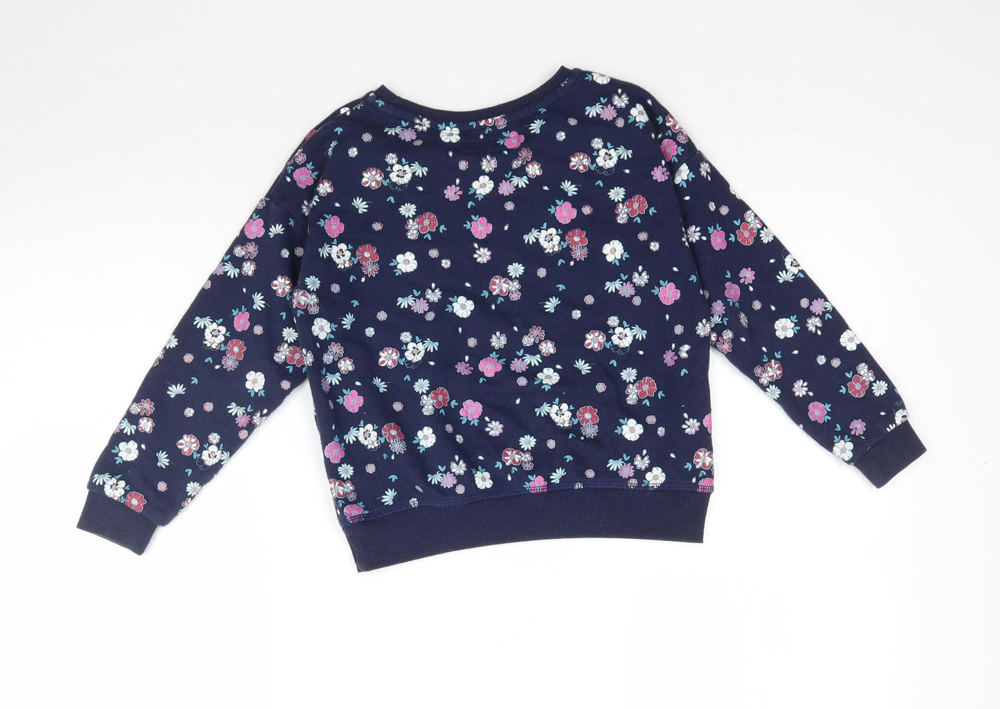 Primark Girls Blue Floral  Pullover Sweatshirt Size 6-7 Years  - Amout