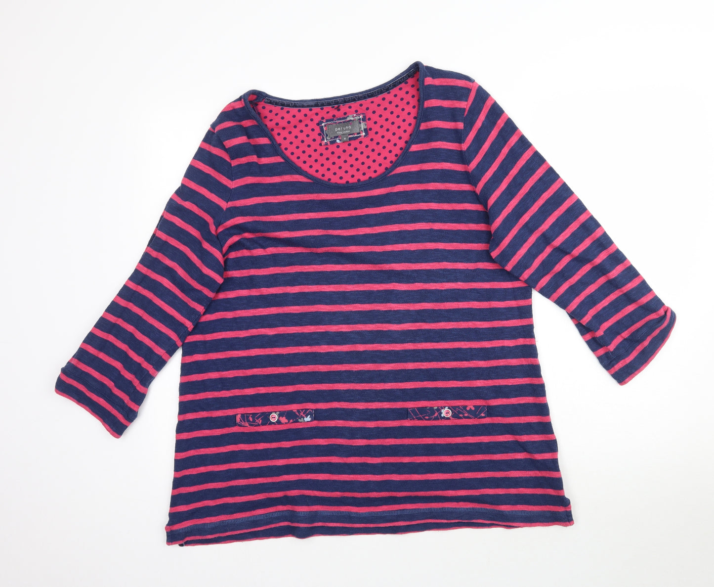 Per Una Womens Multicoloured Striped Knit Basic T-Shirt Size 18