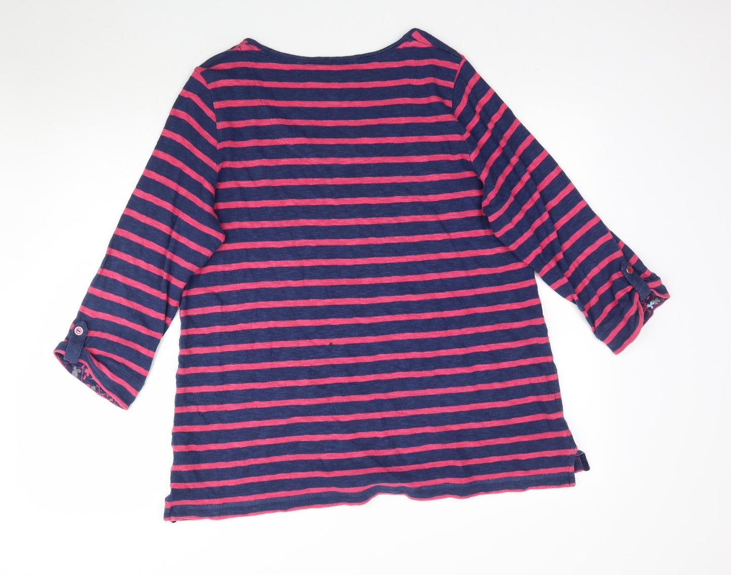 Per Una Womens Multicoloured Striped Knit Basic T-Shirt Size 18