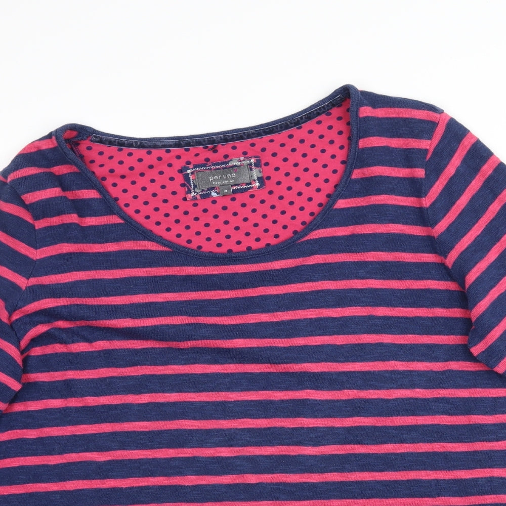 Per Una Womens Multicoloured Striped Knit Basic T-Shirt Size 18