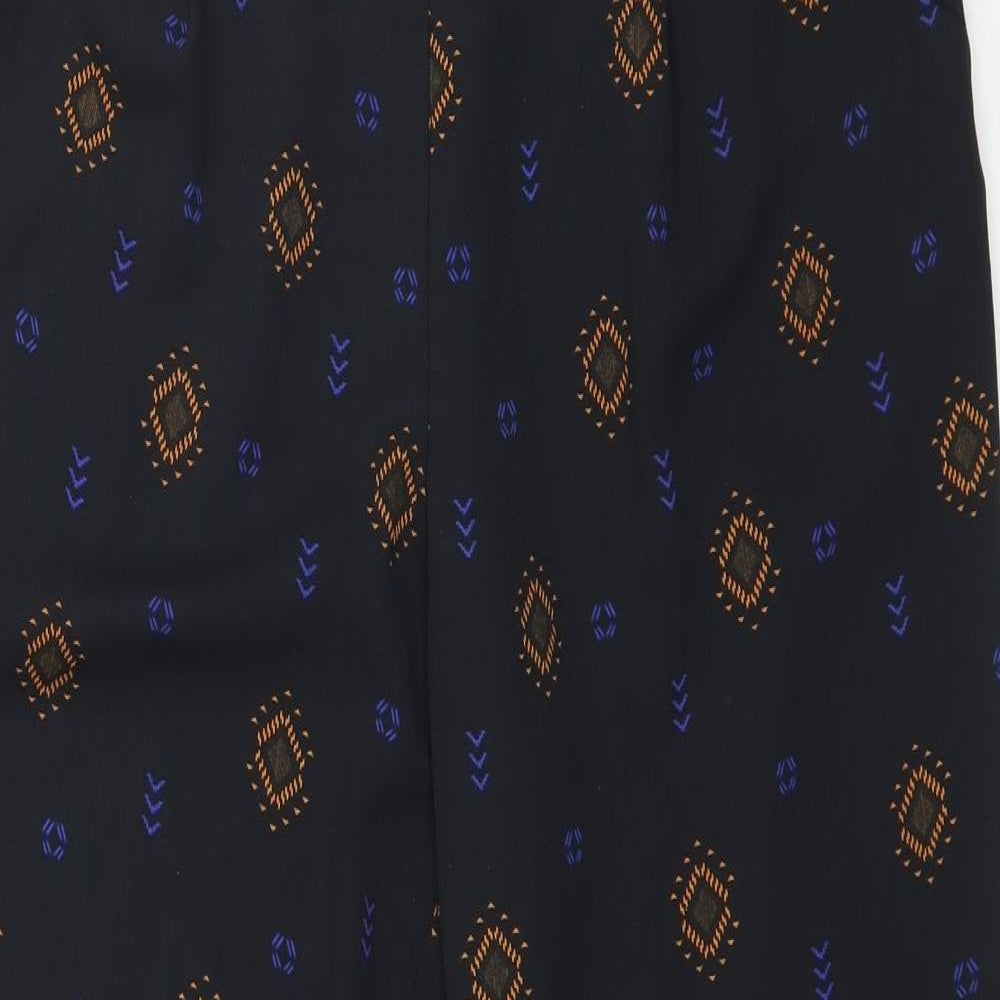 H&M Womens Black Geometric  Cropped Trousers Size 6 L26 in