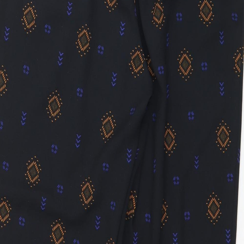 H&M Womens Black Geometric  Cropped Trousers Size 6 L26 in