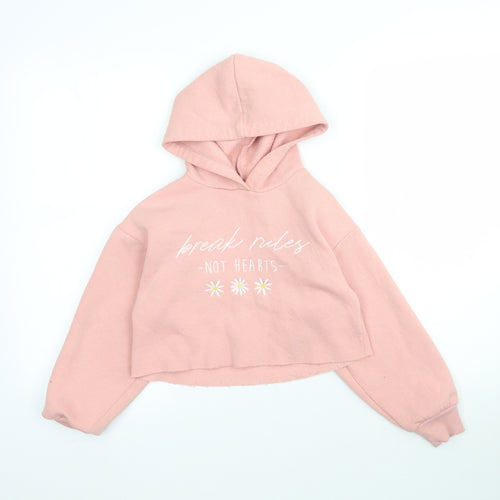 Candy Couture Girls Pink   Pullover Hoodie Size 9 Years  - Cropped