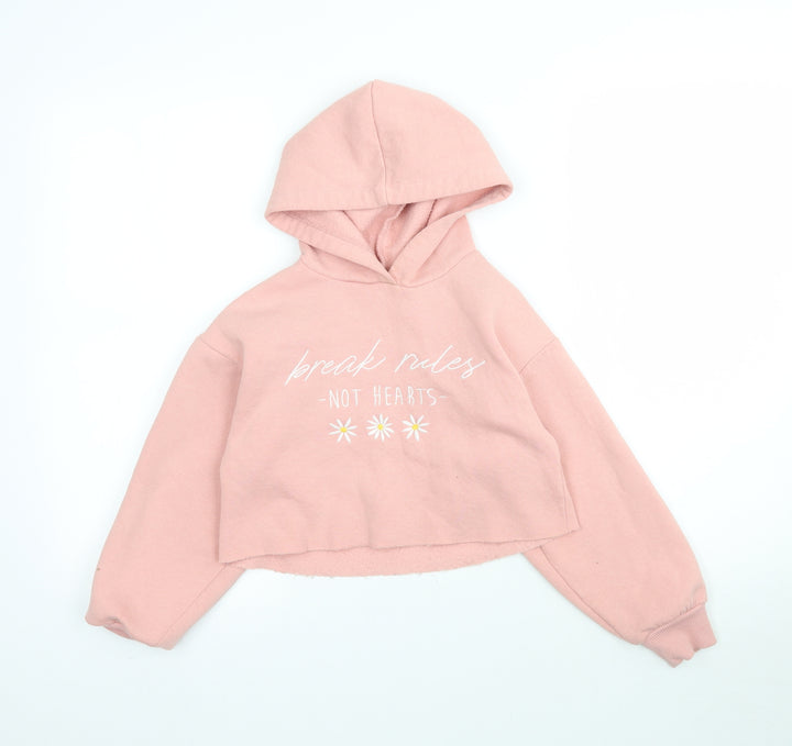 Candy Couture Girls Pink Pullover Hoodie Size 9 Years - Cropped