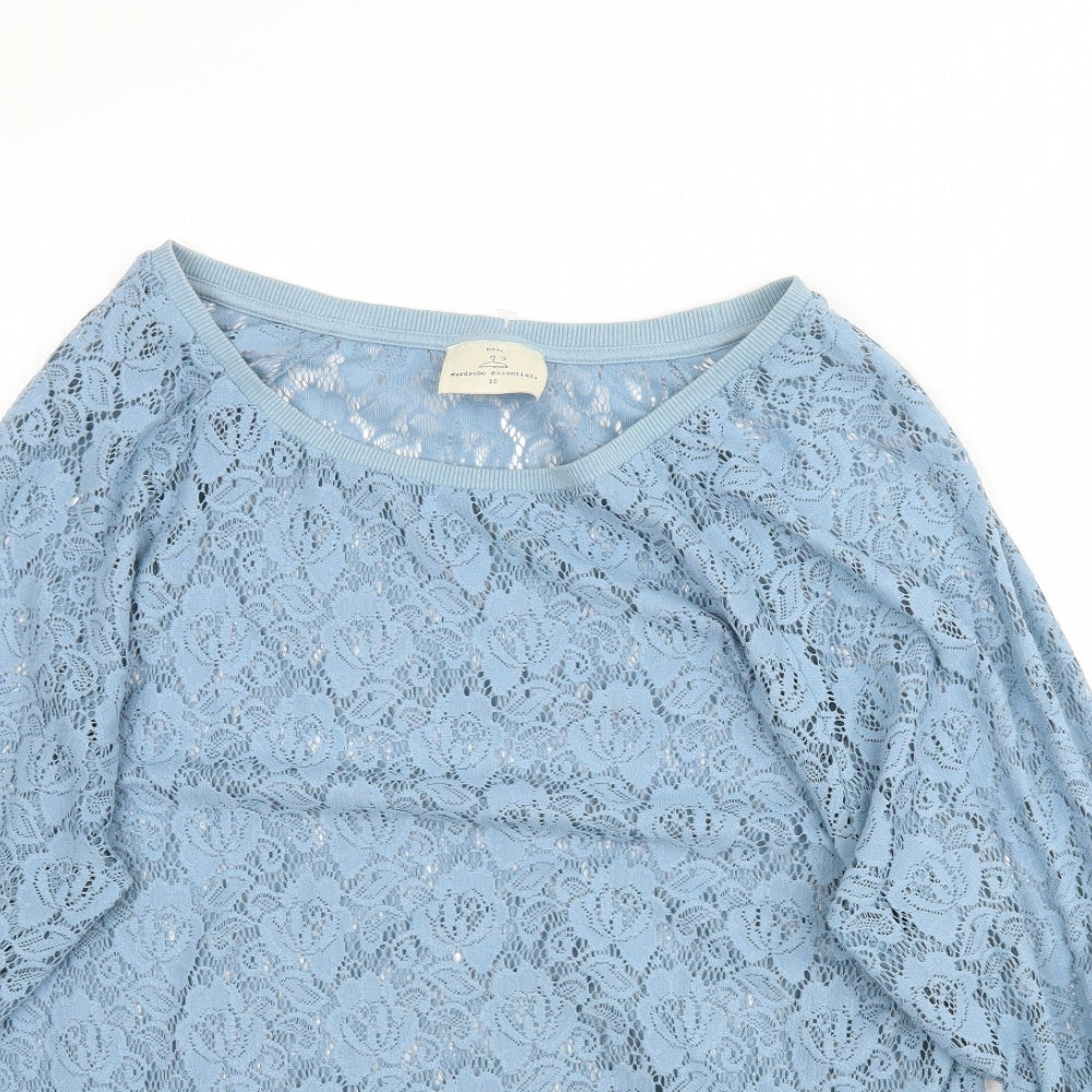 NEXT Womens Blue  Lace Basic Blouse Size 10