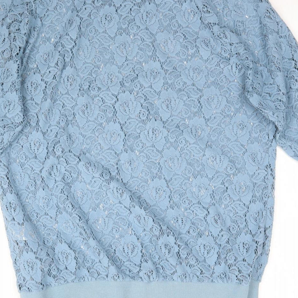 NEXT Womens Blue  Lace Basic Blouse Size 10