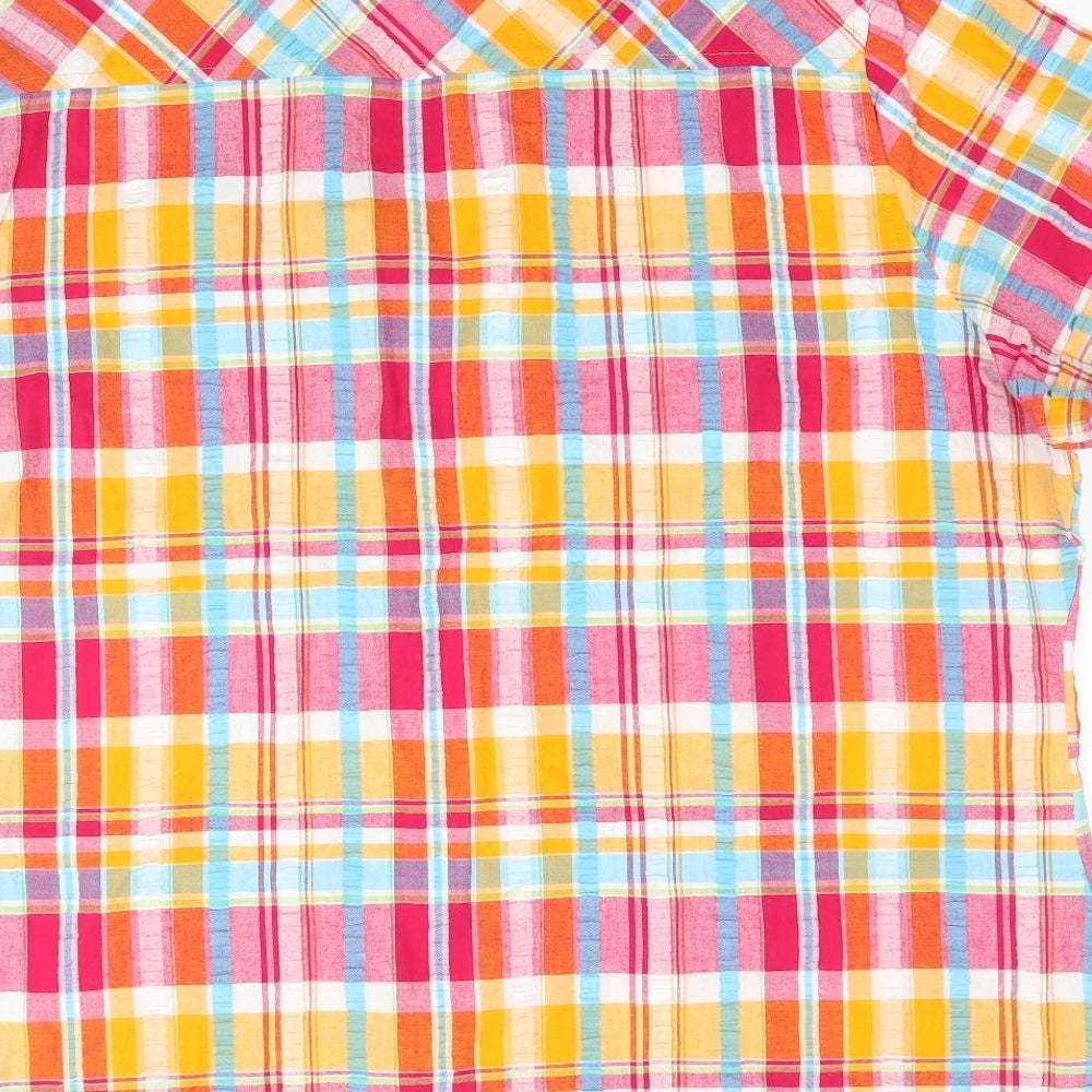 Cotton Traders Womens Multicoloured Plaid  Basic Button-Up Size 24