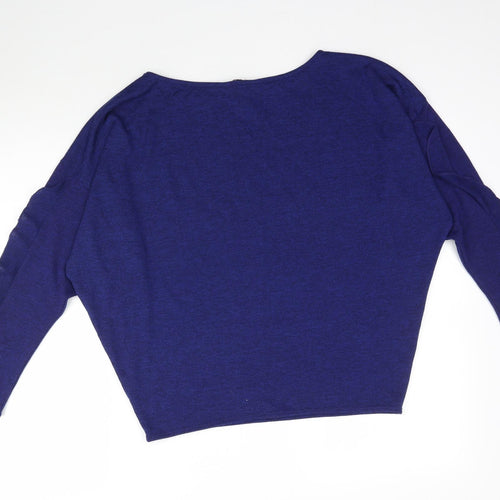Dorothy Perkins Womens Blue  Knit Pullover Jumper Size 12  - Ruffle Sleeve
