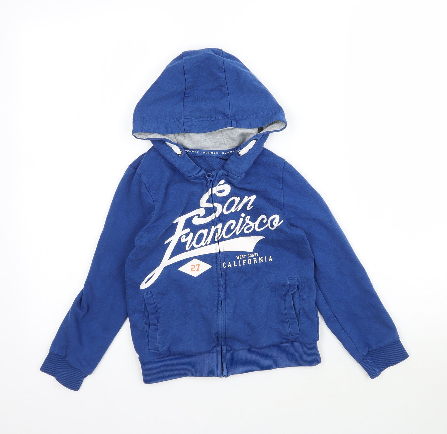 Nutmeg Boys Blue   Full Zip Hoodie Size 6-7 Years  - San Francisco