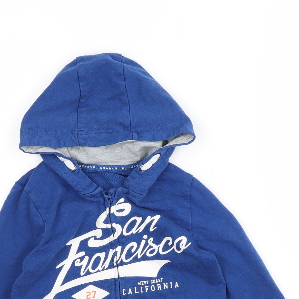 Nutmeg Boys Blue   Full Zip Hoodie Size 6-7 Years  - San Francisco