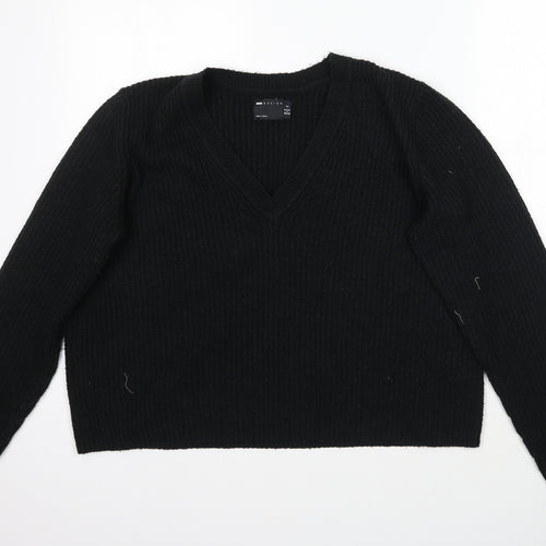 ASOS Womens Black  Knit Pullover Jumper Size 16