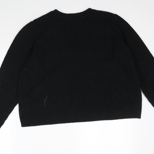 ASOS Womens Black  Knit Pullover Jumper Size 16