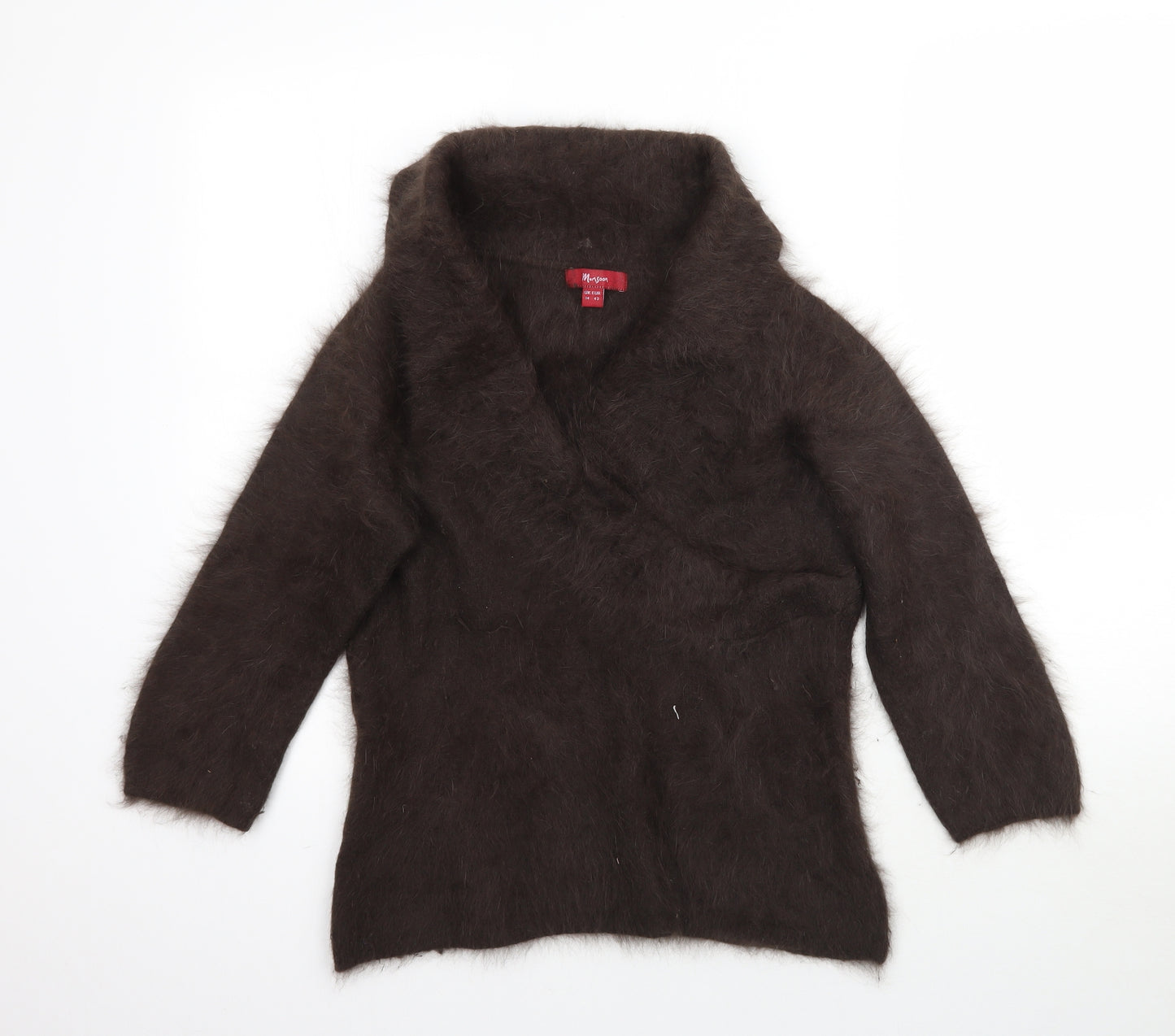 Monsoon Womens Brown   Pullover Jumper Size 14  - Fluffy
