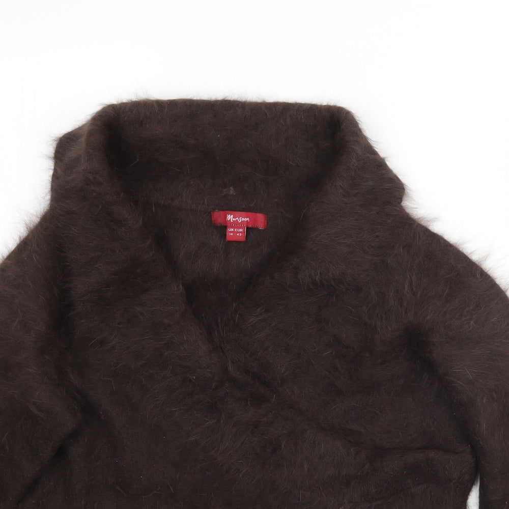 Monsoon Womens Brown   Pullover Jumper Size 14  - Fluffy
