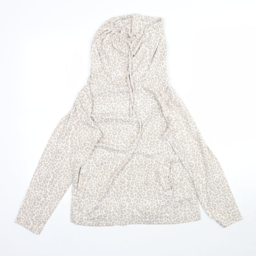 F&F Womens Beige Animal Print  Pullover Hoodie Size XS