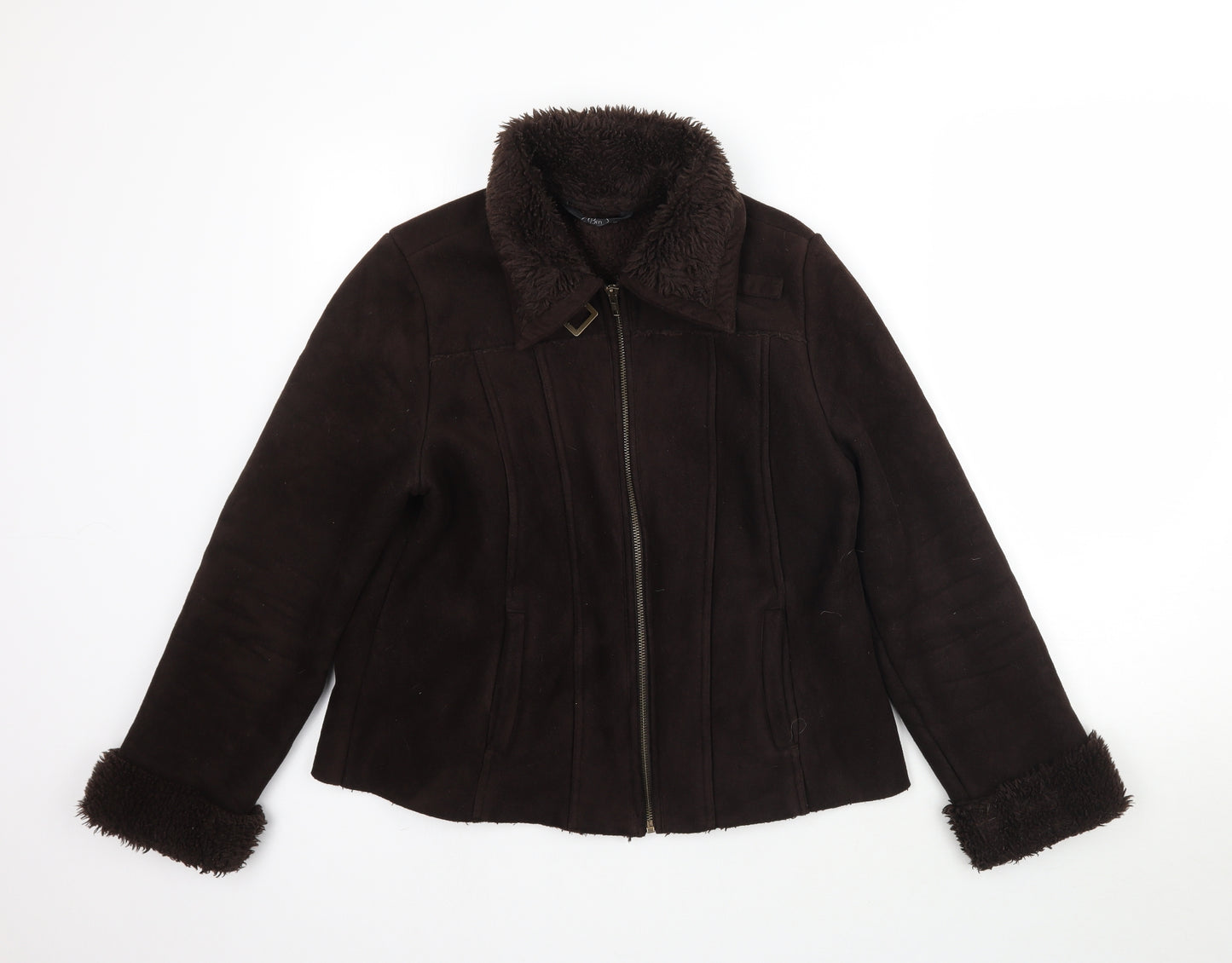 BM Womens Brown   Jacket  Size 14  - Sherpa
