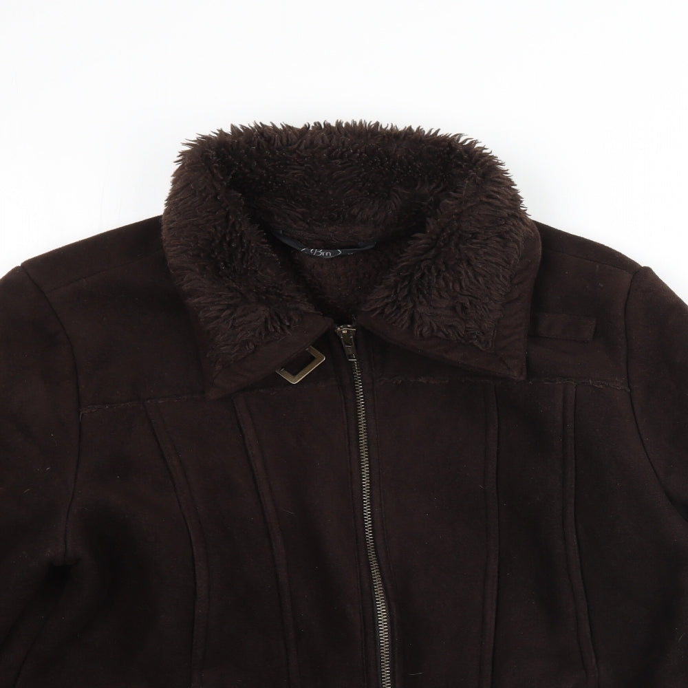 BM Womens Brown   Jacket  Size 14  - Sherpa