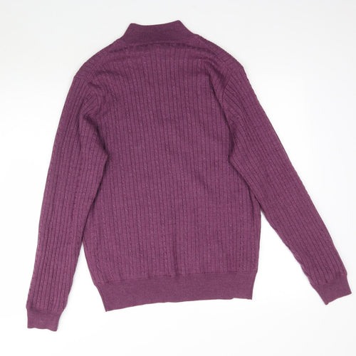 Palm Grove Womens Purple  Knit Pullover Jumper Size L