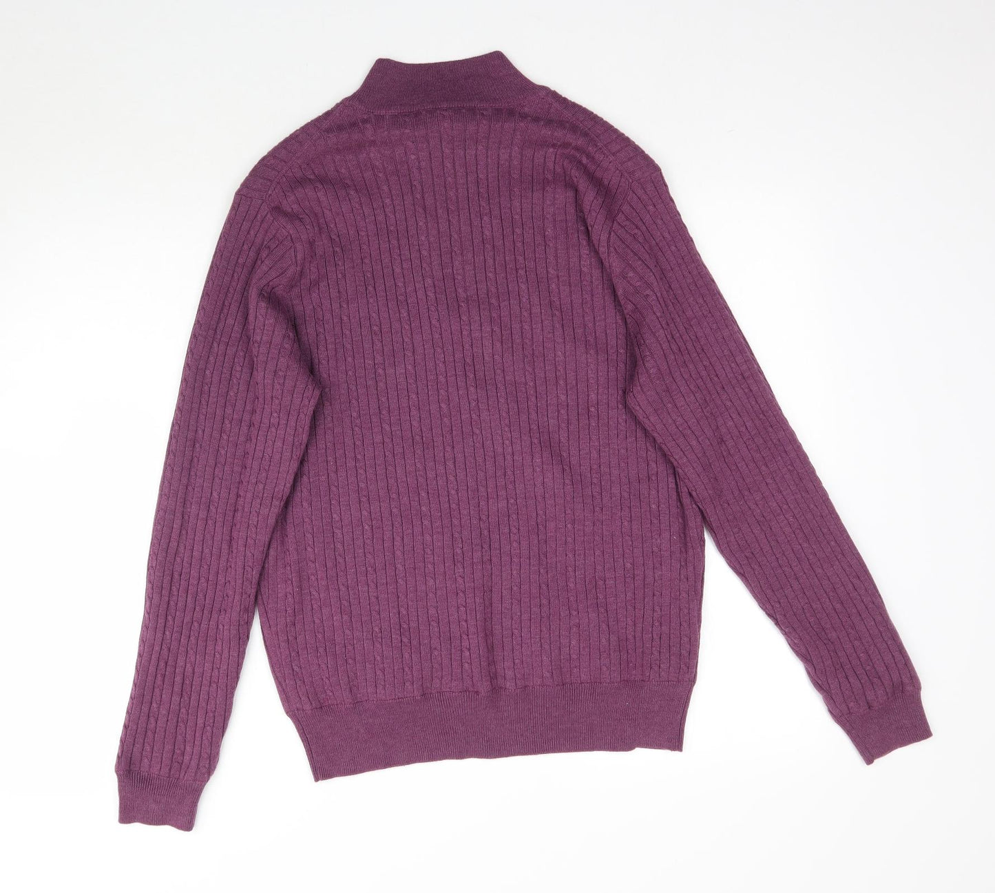 Palm Grove Womens Purple  Knit Pullover Jumper Size L