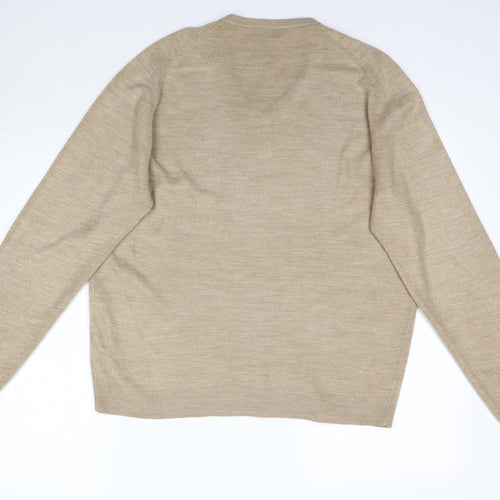 Wolsey Mens Beige  Knit Pullover Jumper Size M