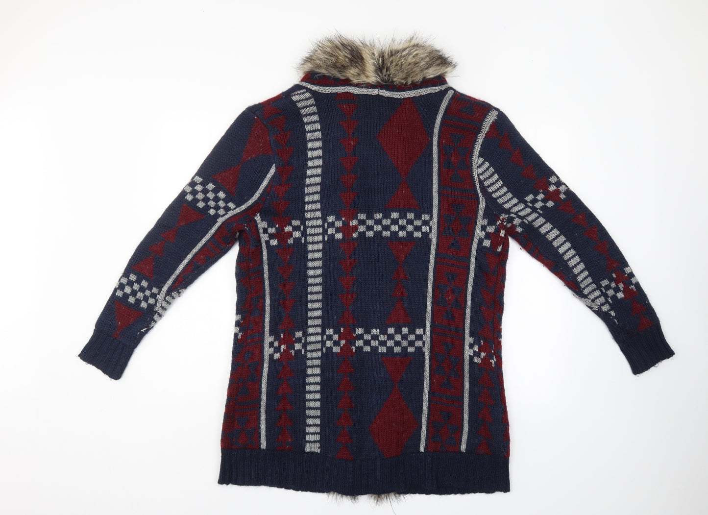 Simply Be Womens Multicoloured Geometric  Jacket Coatigan Size 12