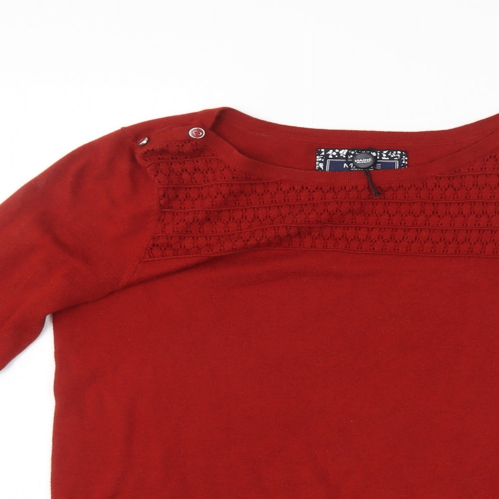 Maine Womens Red   Pullover Jumper Size 8