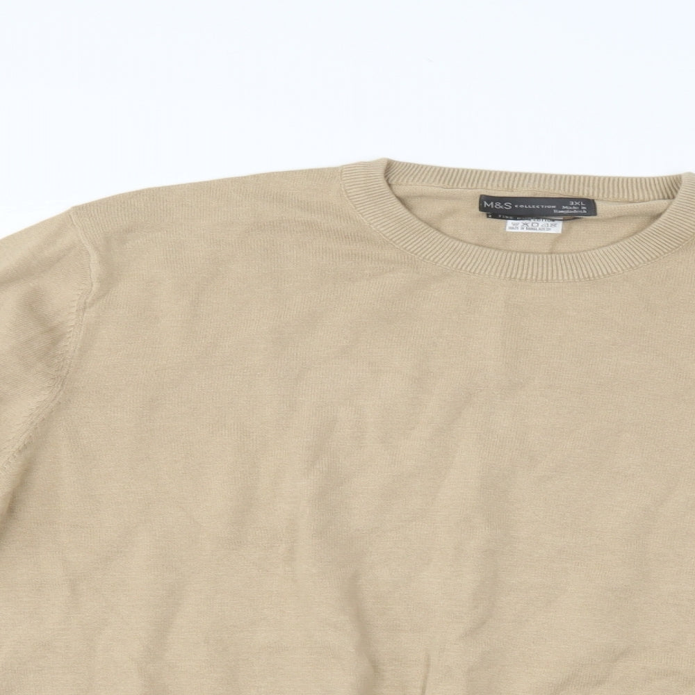 M&S Mens Beige   Pullover Jumper Size 3XL