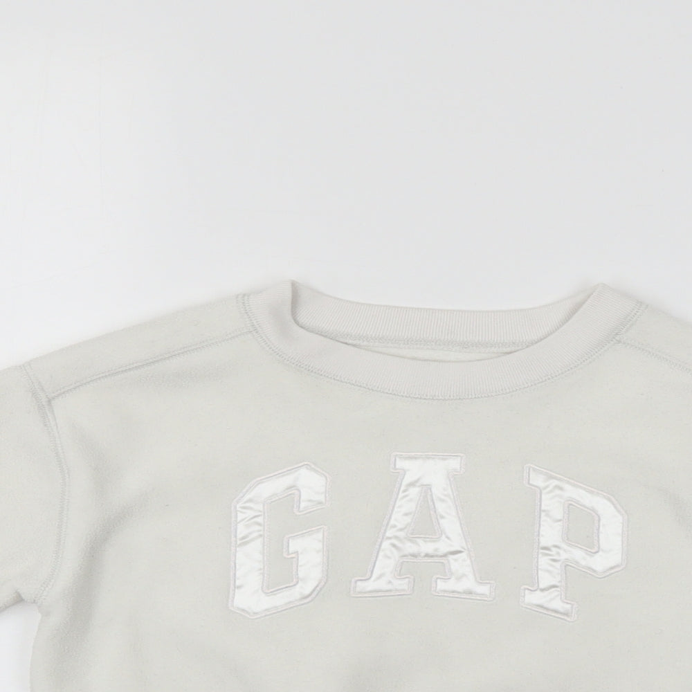 Gap Girls White   Pullover Sweatshirt Size 4-5 Years