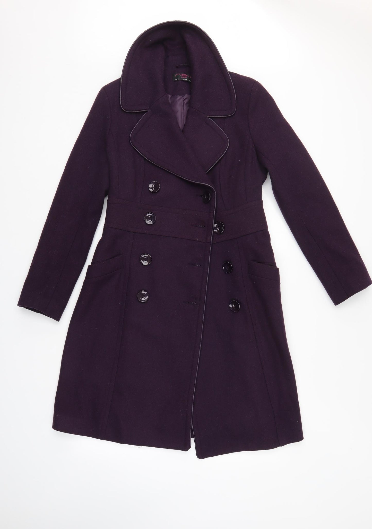 New Look Womens Purple   Overcoat Coat Size 12