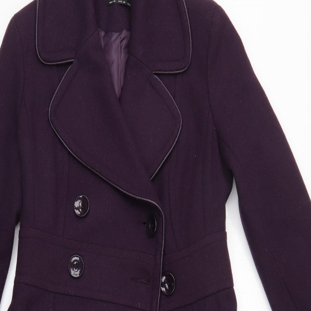 New Look Womens Purple   Overcoat Coat Size 12
