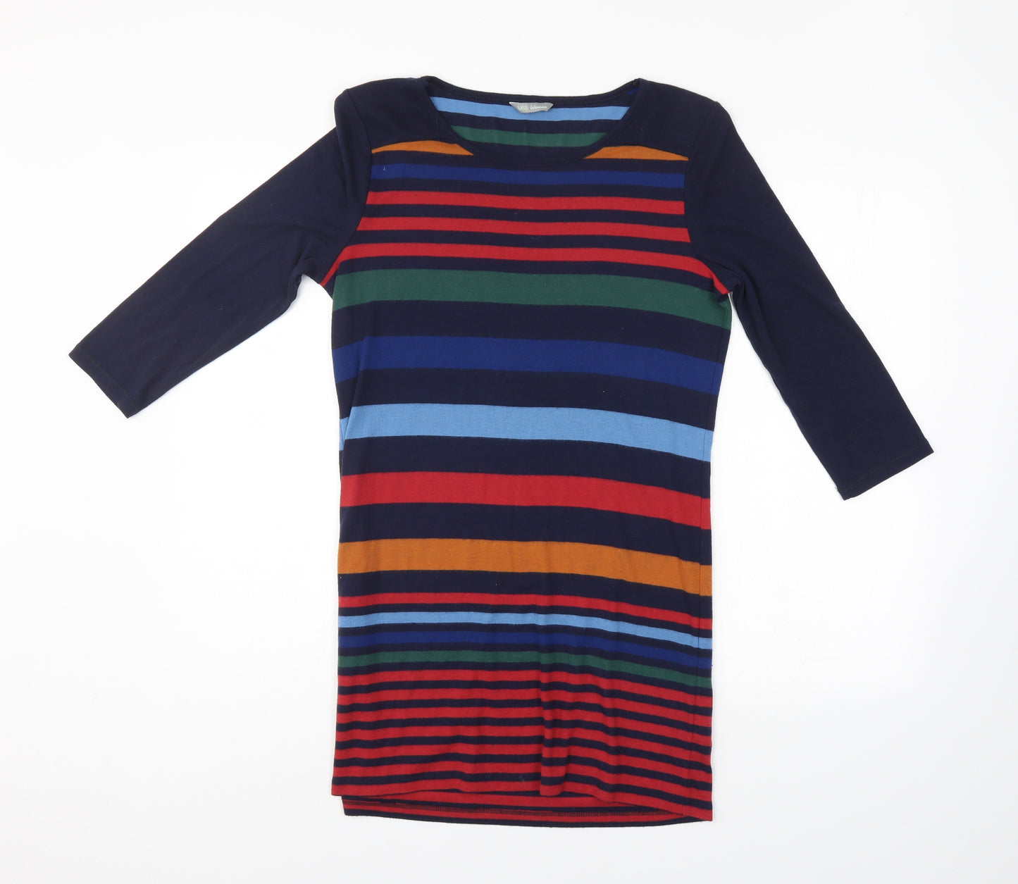 M&S Womens Multicoloured Striped  Jumper Dress  Size 14