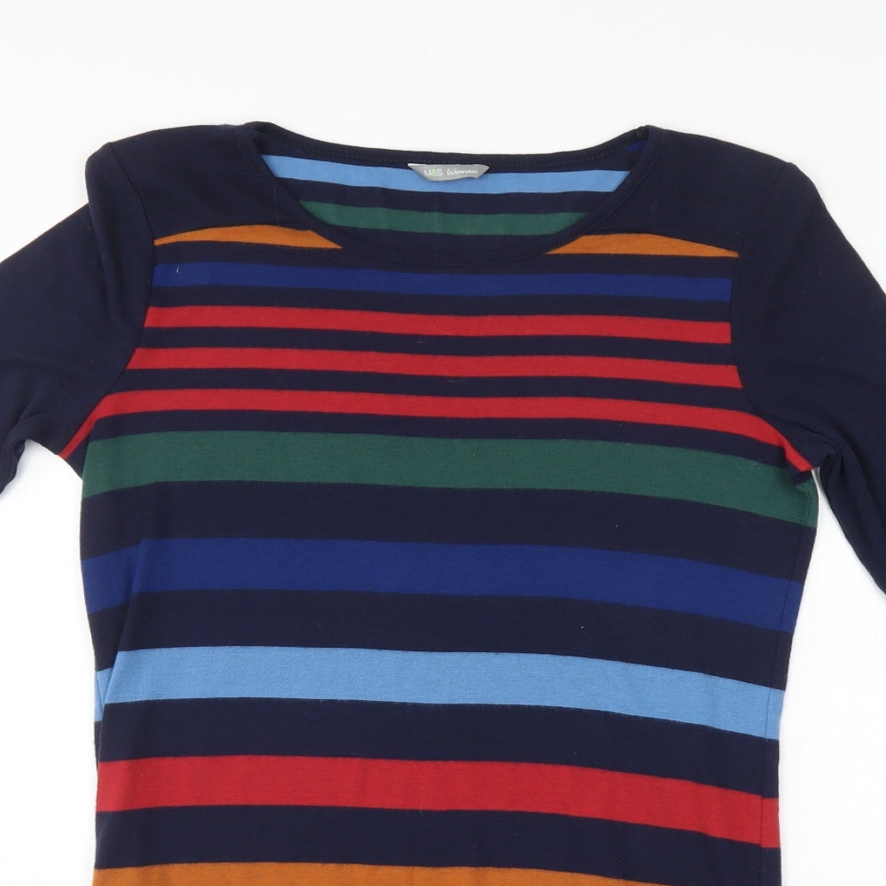 M&S Womens Multicoloured Striped  Jumper Dress  Size 14